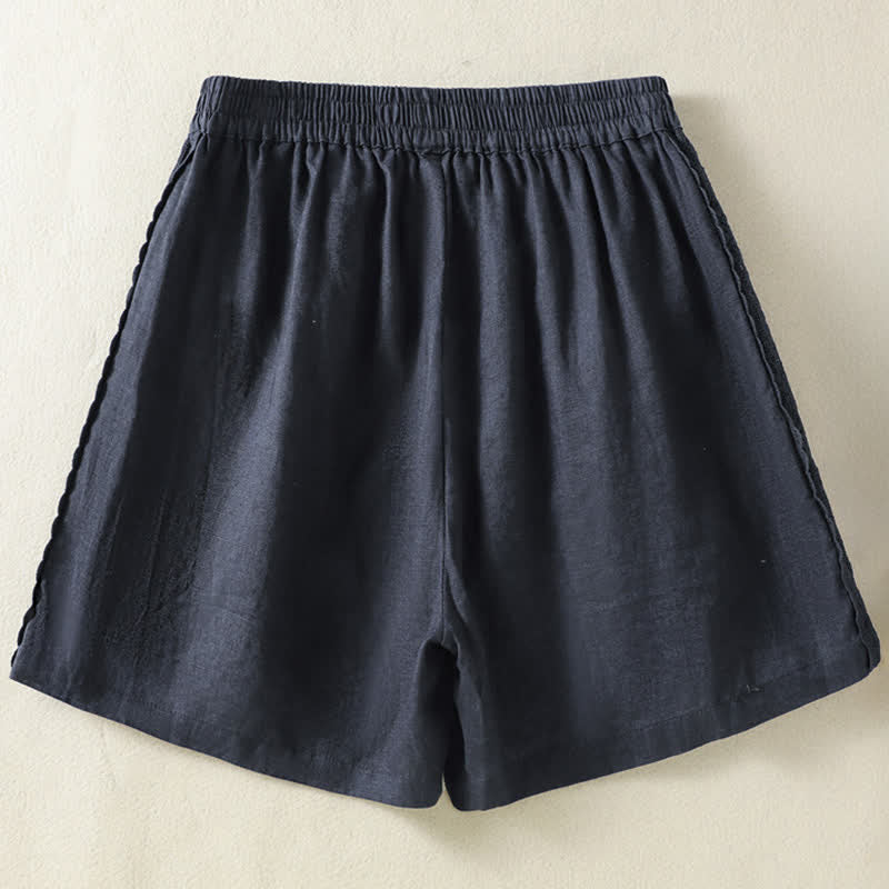 Buddha Stones Summer Casual Boho Solid Decorative Side Lace Women's Shorts With Pockets - image 11