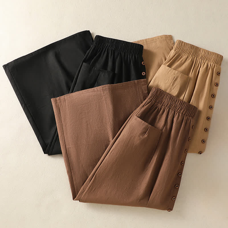 Buddha Stones Summer Casual Boho Button-Up Solid Women's Skirts With Pockets - image 27