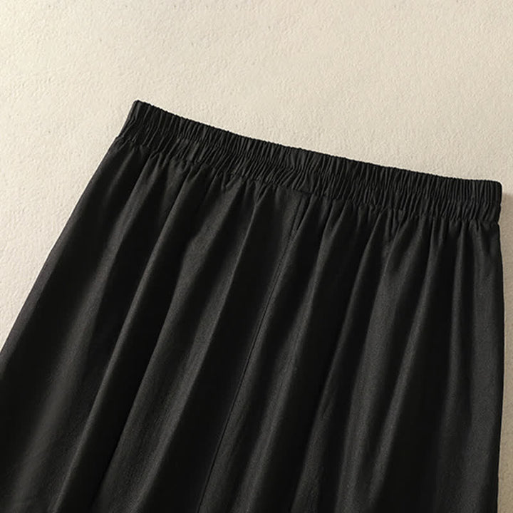 Buddha Stones Summer Casual Boho Button-Up Solid Women's Skirts With Pockets - image 15