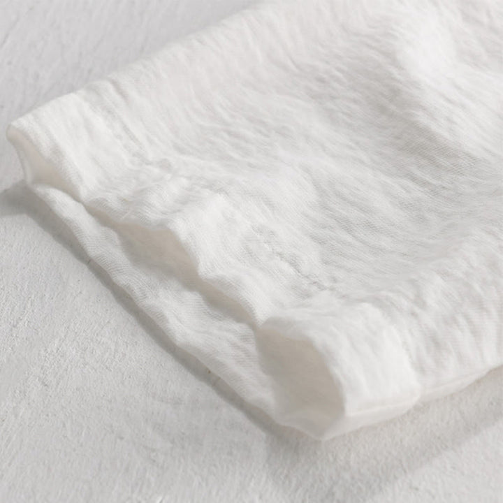 Buddha Stones Summer Tang Style Casual Mandarin Collar Half Button Solid Men's Short Sleeve Shirts With Patch Pocket - image 16