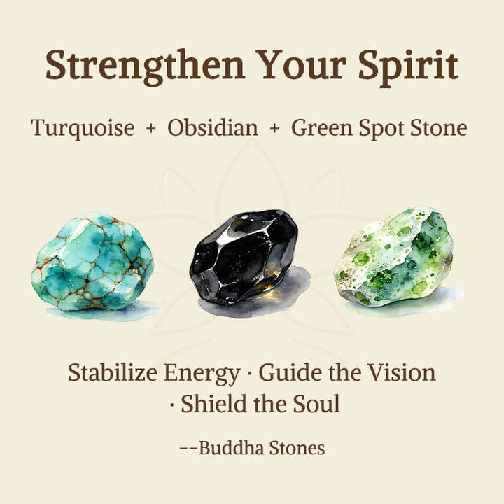Buddha Stones 3pcs "Strengthen Your Spirit" Turquoise Bracelet Includes Gift Message Card - image 5