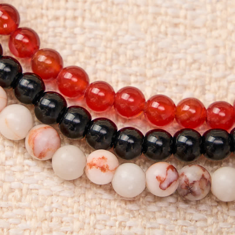 Buddha Stones 3pcs "Awaken Your Courage" Red Agate Calm Bracelet Includes Gift Message Card - image 4
