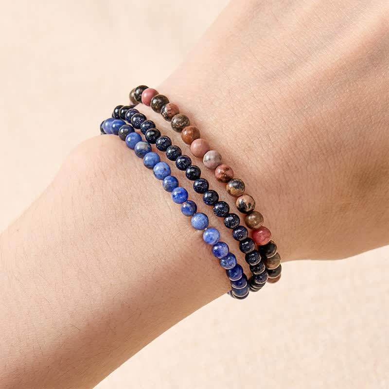 Buddha Stones 3pcs "Find Inner Clarity" Rhodonite Compassion Bracelet Includes Gift Message Card - image 3