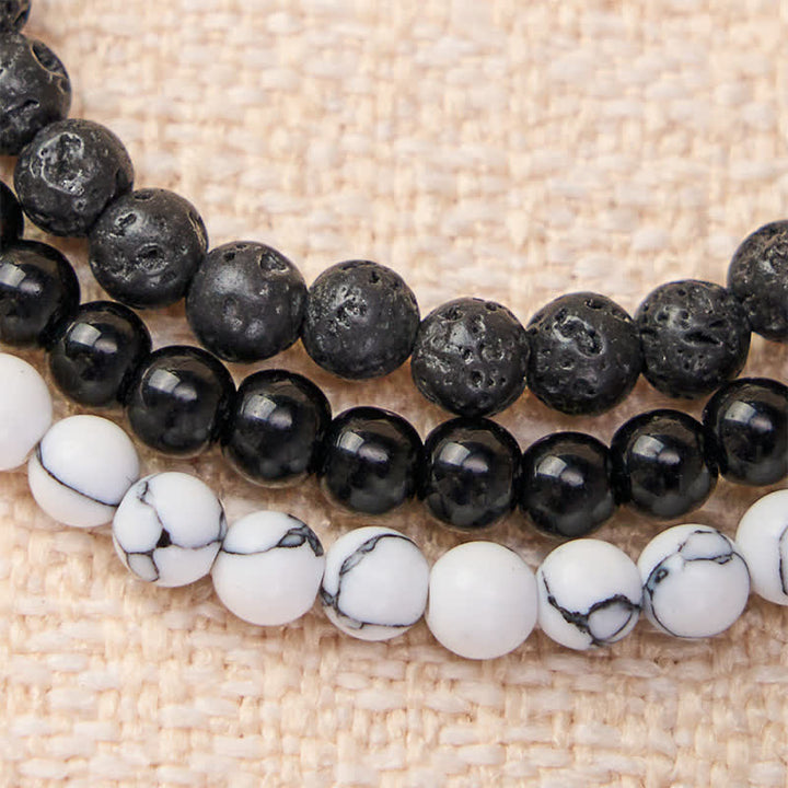 Buddha Stones 3pcs "Clear the Negative Energy" Lava Rock Support Bracelet Includes Gift Message Card - image 4