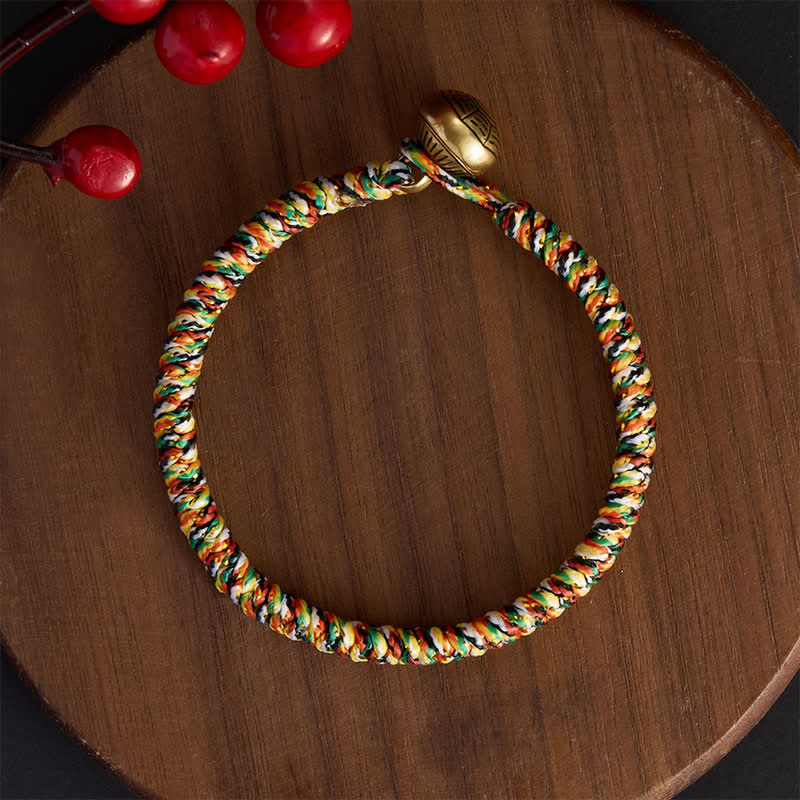 Buddha Stones Hand-woven Colorful String Lotus Balance Braided Bracelet - image 2