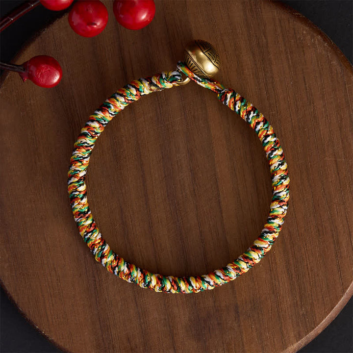 Buddha Stones Hand-woven Colorful String Lotus Balance Braided Bracelet - image 2