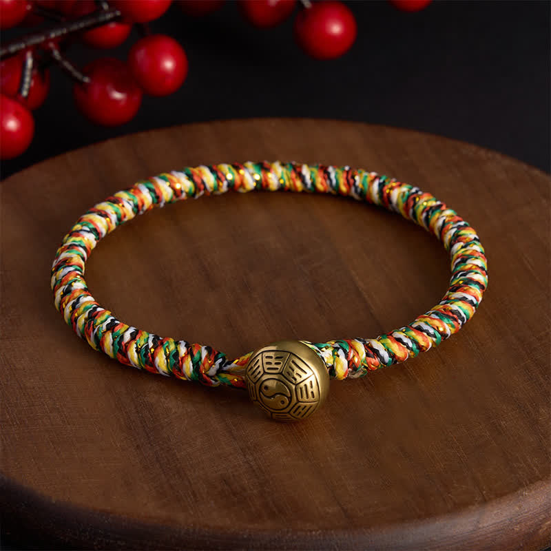 Buddha Stones Hand-woven Colorful String Lotus Balance Braided Bracelet - Bagua - 7.5 in (19 cm) - image 0