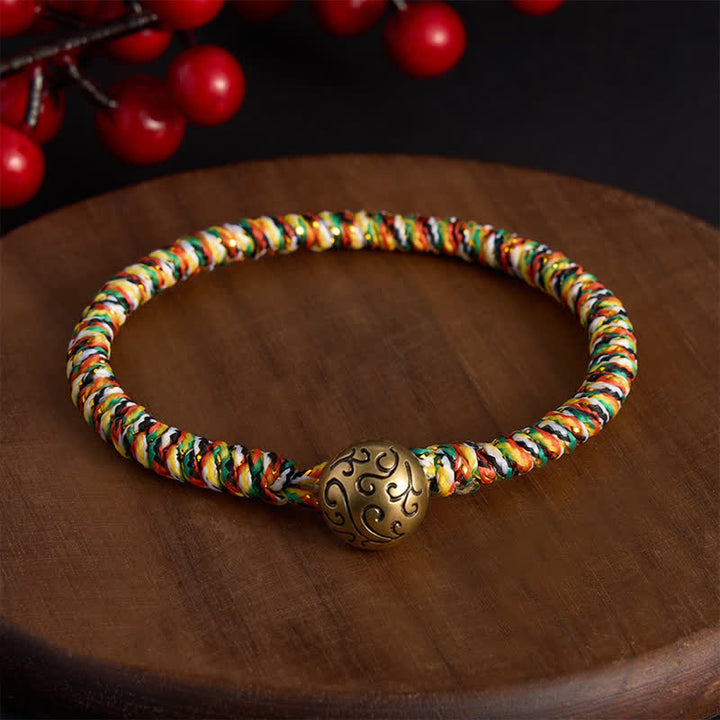 Buddha Stones Hand-woven Colorful String Lotus Balance Braided Bracelet - Auspicious Clouds - 7.5 in (19 cm) - image 15