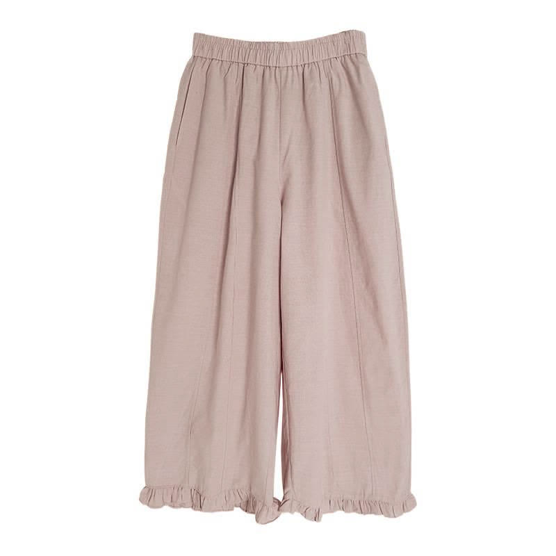 Buddha Stones Summer Casual Minimalist Solid Cropped Pants Women's Wide Leg Pants With Pocket - image 13