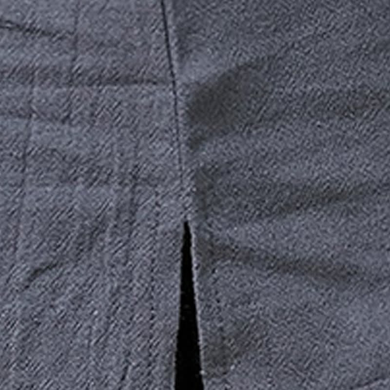 Buddha Stones Summer Tang Style Frog Button Embroidery Gourd Solid Men's Short Sleeve Shirts - image 22