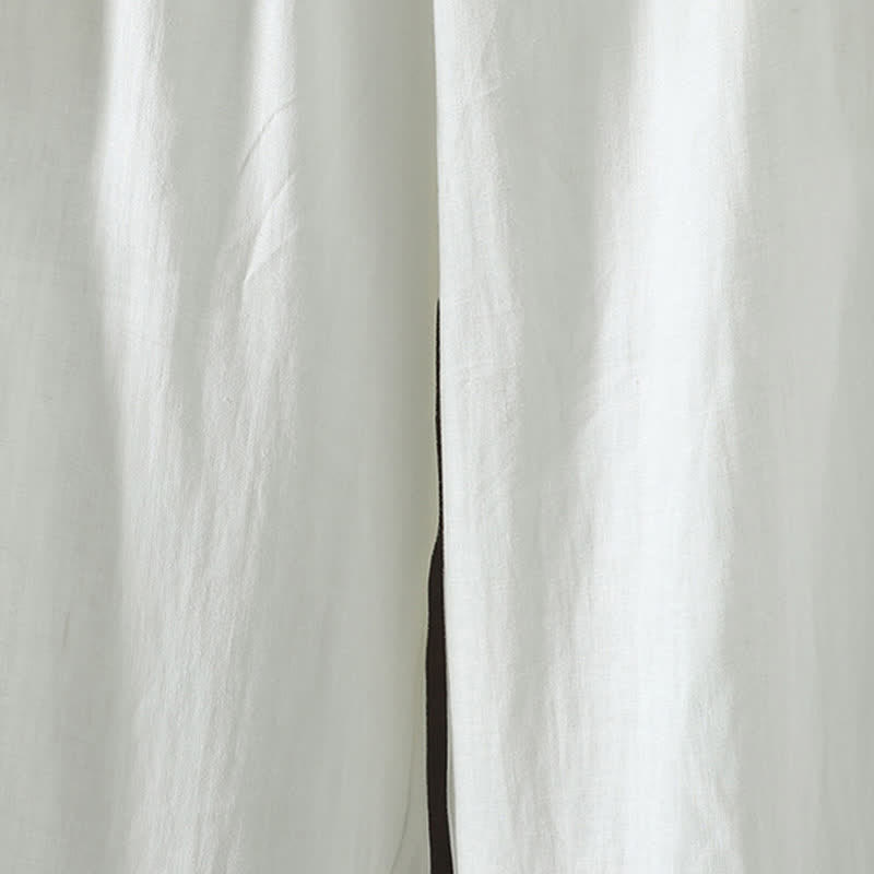 Buddha Stones Summer Casual Minimalist Drawstring Solid Cotton Linen Ankle Pants Women's Straight Leg Pants With Pocket - image 12