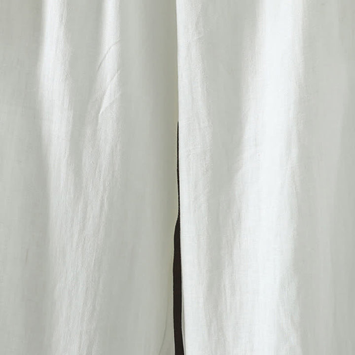 Buddha Stones Summer Casual Minimalist Drawstring Solid Cotton Linen Ankle Pants Women's Straight Leg Pants With Pocket - image 12