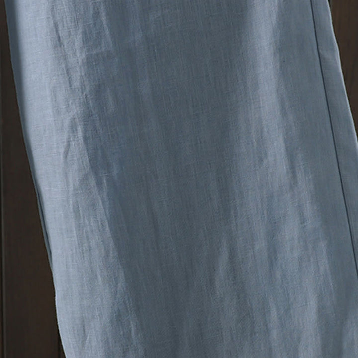 Buddha Stones Summer Casual Minimalist Drawstring Solid Cotton Linen Ankle Pants Women's Straight Leg Pants With Pocket - image 3