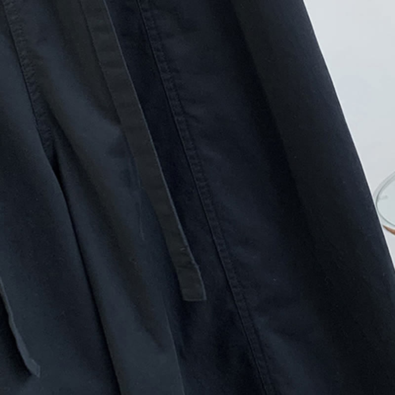 Buddha Stones Spring Casual Minimalist Drawstring Solid Long Pants Women's Harem Pants With Pockets - image 19