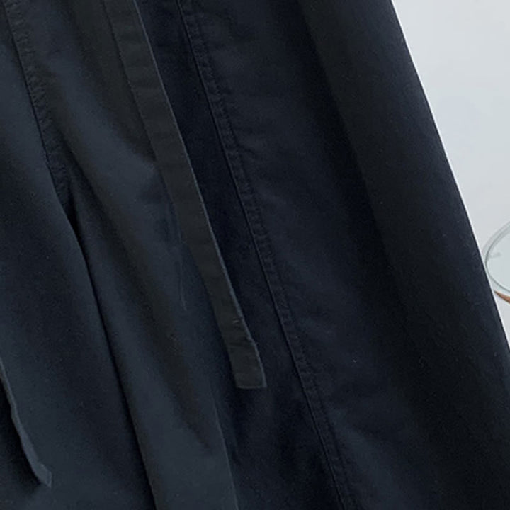 Buddha Stones Spring Casual Minimalist Drawstring Solid Long Pants Women's Harem Pants With Pockets - image 19
