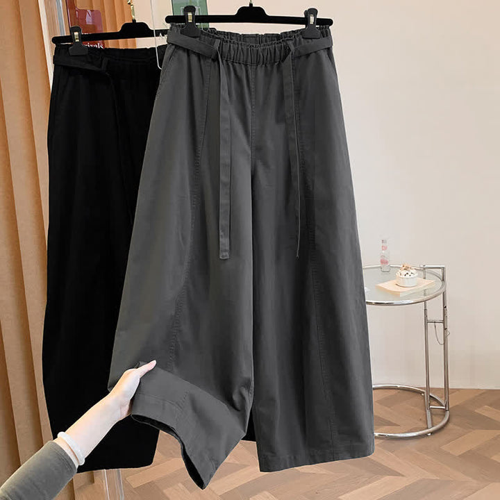 Buddha Stones Spring Casual Minimalist Drawstring Solid Long Pants Women's Harem Pants With Pockets - DimGray - US8-10, UK/AU12-14, EU40-42 (2XL) - image 21