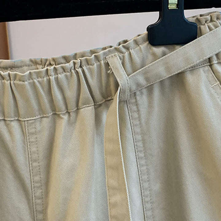 Buddha Stones Spring Casual Minimalist Drawstring Solid Long Pants Women's Harem Pants With Pockets - image 8