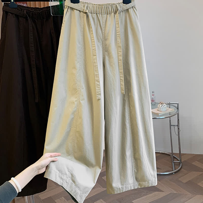 Buddha Stones Spring Casual Minimalist Drawstring Solid Long Pants Women's Harem Pants With Pockets - image 2