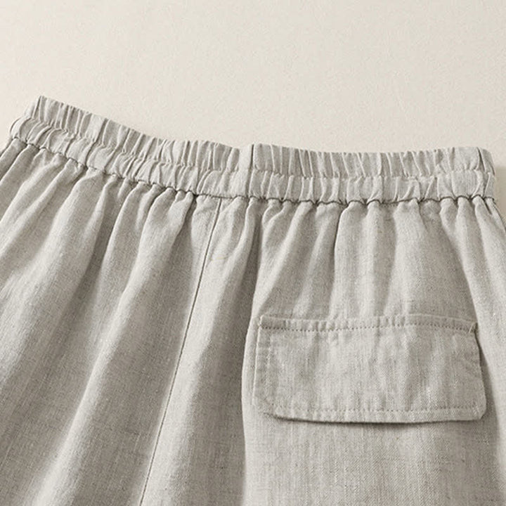 Buddha Stones Summer Casual Minimalist Drawstring Solid Cropped Pants Women's Wide Leg Pants With Pockets - image 18