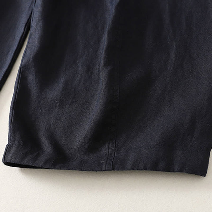 Buddha Stones Summer Casual Minimalist Drawstring Solid Cropped Pants Women's Wide Leg Pants With Pockets - image 7