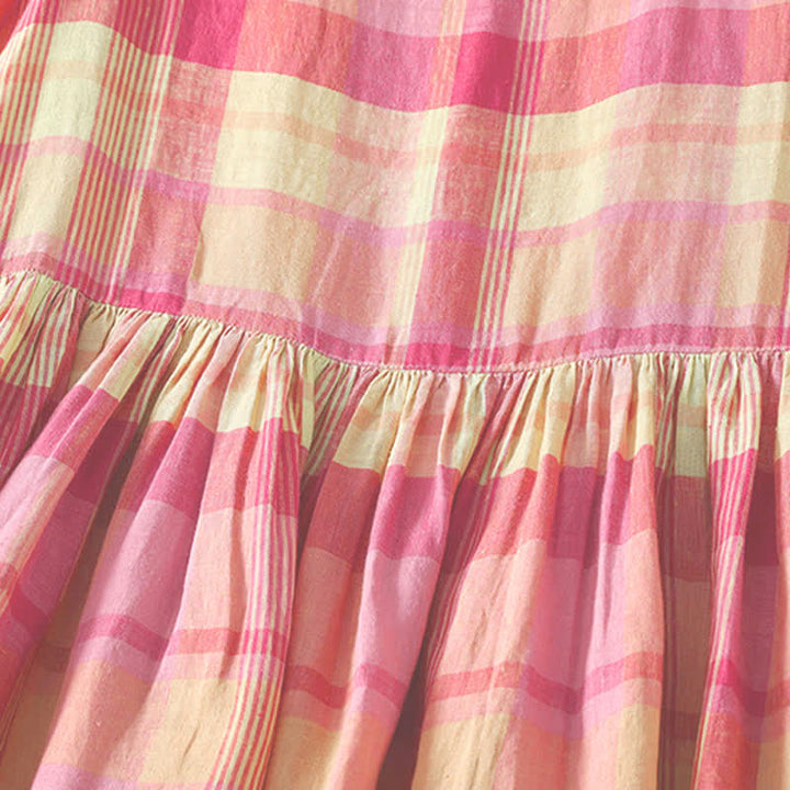 Buddha Stones Summer Casual Vintage Plaid Women's Summer Sleeveless Dresse With Pocket - image 3