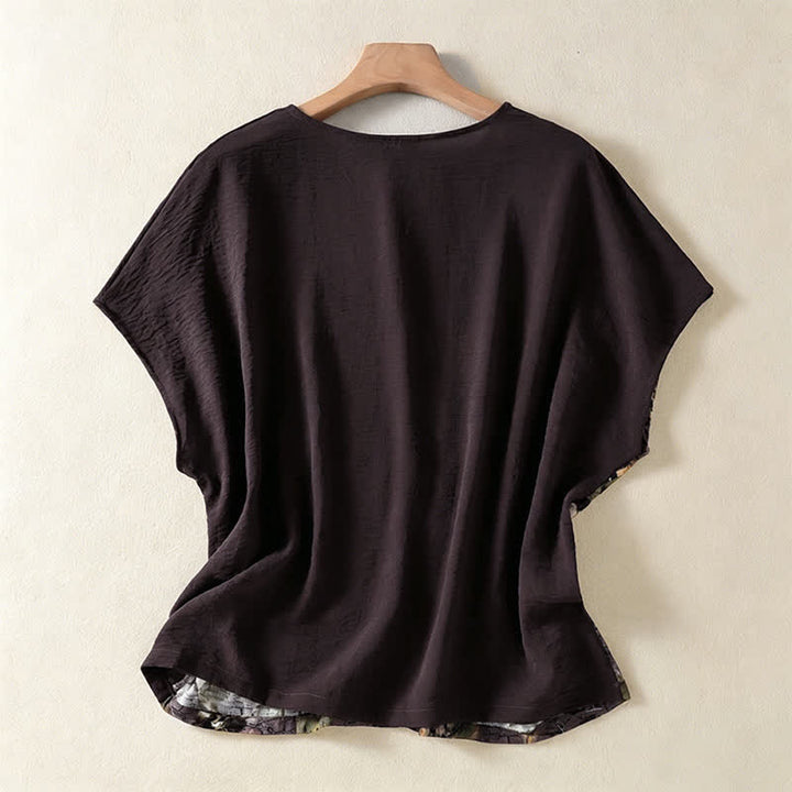 Buddha Stones Summer Casual Vintage Tang Style Pankou Floral Sunflowers Women's Short Sleeve Shirts - image 10