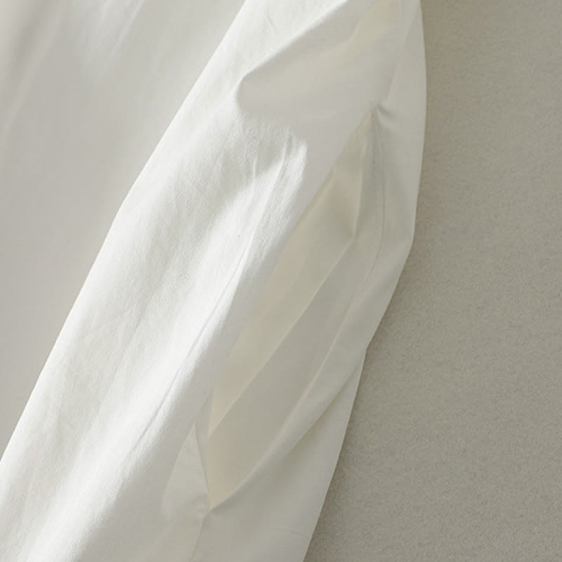 Buddha Stones Summer Casual Elegant Tie Neck Solid Ruffled Hem Women's Short Sleeve Dress - image 8