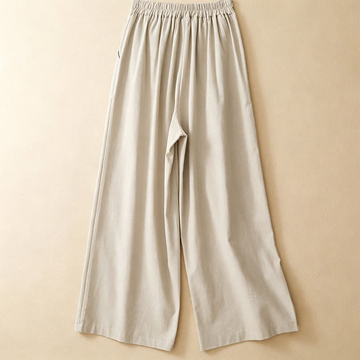 Buddha Stones Summer Casual Minimalist Solid Ankle Pants One Frog Button Women's Straight Leg Pants With Pockets - image 11
