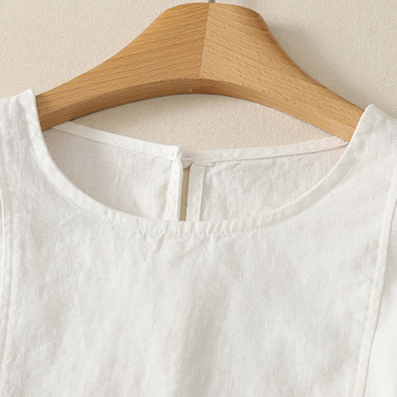 Buddha Stones Summer Casual Elegant Solid Tank Top Women's Sleeveless T-Shirts - image 14
