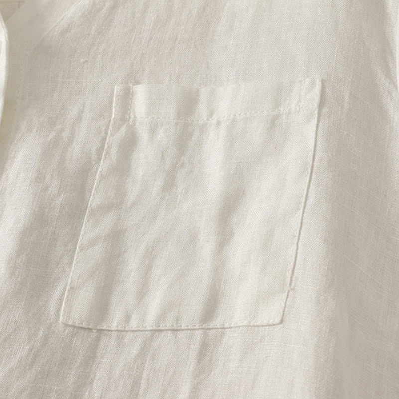 Buddha Stones Summer Casual Minimalist Button-Up Solid Women's Short Sleeve Shirts With Pocket - image 19