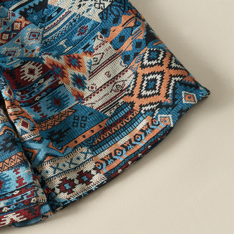 Buddha Stones Summer Casual Boho Drawstring Geometric Men's Cropped Pants With Pockets - image 7