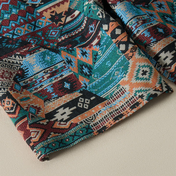 Buddha Stones Summer Casual Boho Drawstring Geometric Men's Cropped Pants With Pockets - image 12