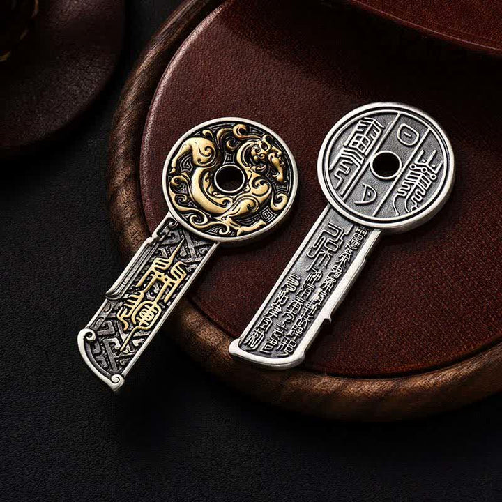 Buddha Stones Copper Dragon Strength Vintage Coin Pendant Necklace - image 7