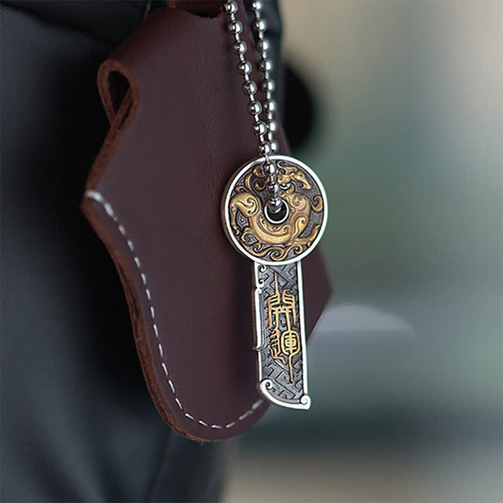 Buddha Stones Copper Dragon Strength Vintage Coin Pendant Necklace - image 2