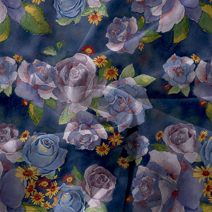 Buddha Stones Summer Casual Vintage Rose Flowers Pattern Women's Summer Sleeveless Midi Dress With Pockets - image 3