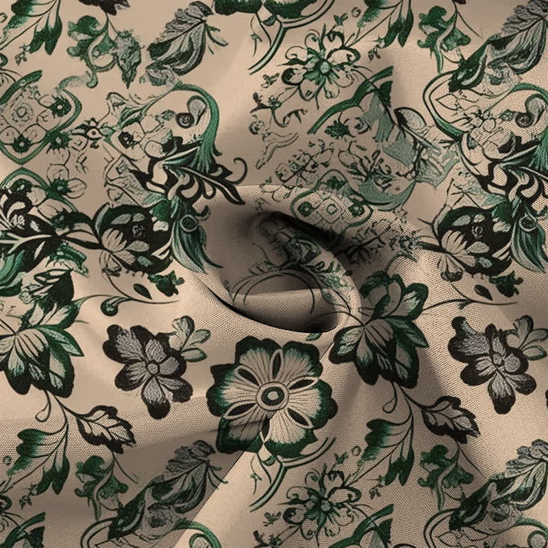 Buddha Stones Tropical Floral Leaf Pattern Buttons Wrinkle-resistant Men's Short Sleeve Shirt - image 2