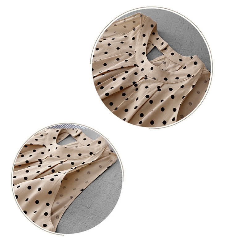 Buddha Stones Summer Vintage Polka Dot Women's Summer Sleeveless Dress - image 9