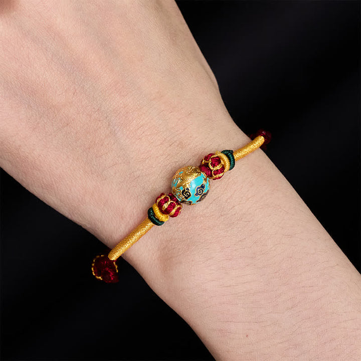 Buddha Stones Copper Dragon Bead Red String Strength Braided Bracelet - image 14