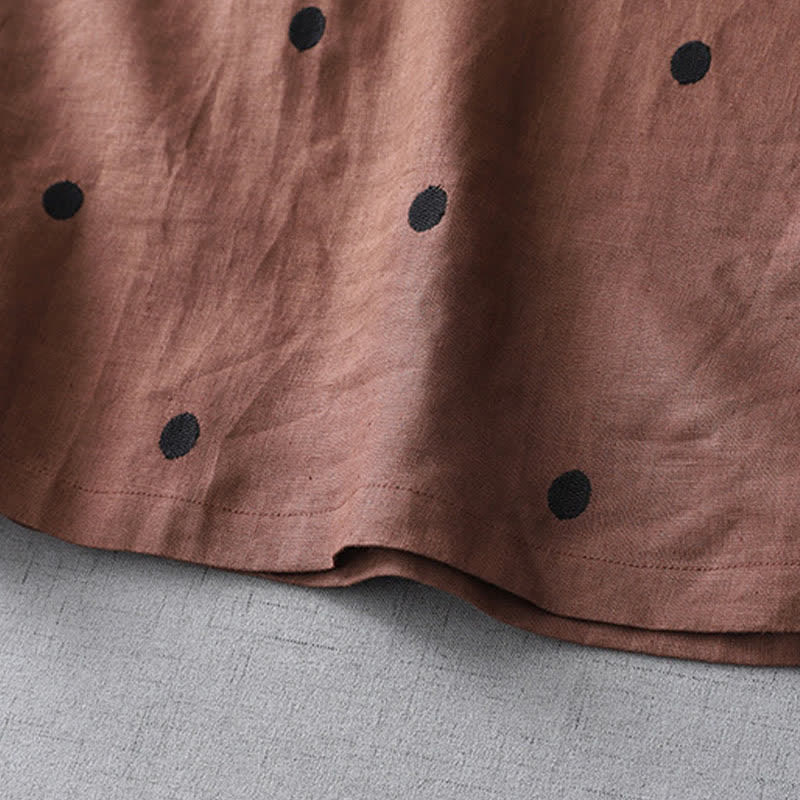 Buddha Stones Summer Casual Boho Drawstring Abstract Polka Dots Women's Short Sleeve Dress With Pocket - image 16