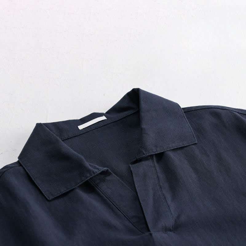 Buddha Stones Summer Casual Minimalist Solid Men's Short Sleeve Shirts - image 6