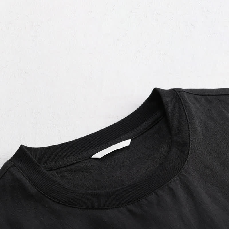 Buddha Stones Summer Casual Minimalist Solid Men's Short Sleeve T-Shirts With Patch Pocket - image 9