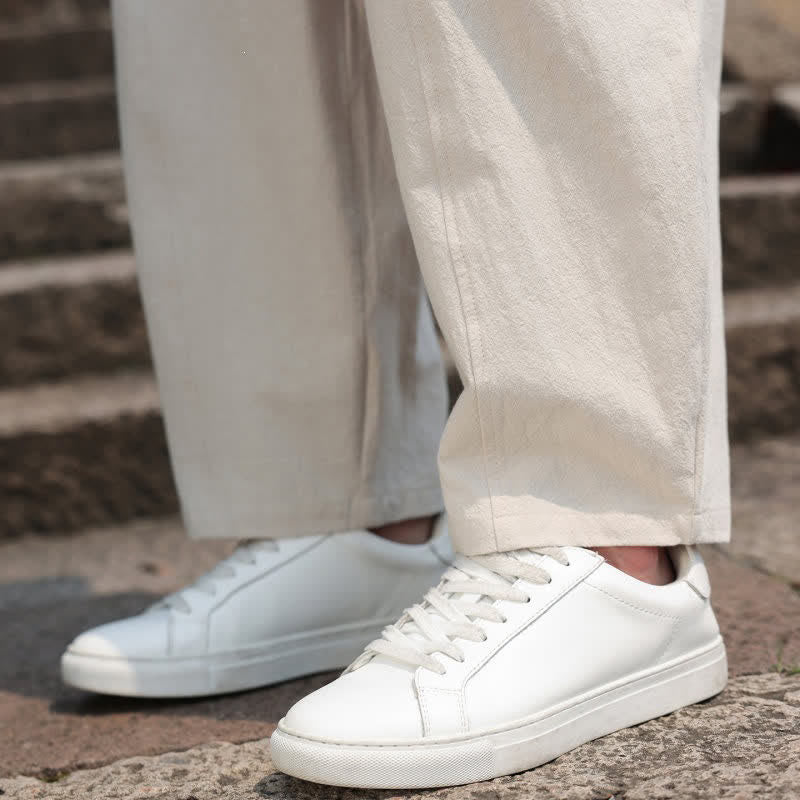 Buddha Stones Summer Casual Minimalist Drawstring Solid Cotton Long Pants Men's Harem Pants With Pocket - image 41