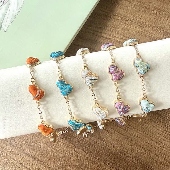 Buddha Stones Song Brocade Copper Gourd Blessing Gold Tone Bracelet - image 5