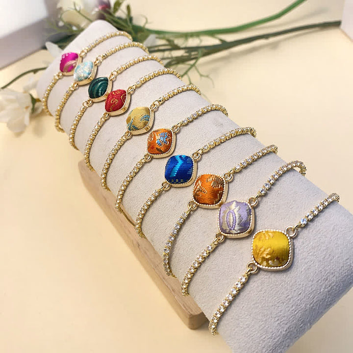 Buddha Stones Copper Luck Song Brocade Square Adjustable Bracelet - image 11