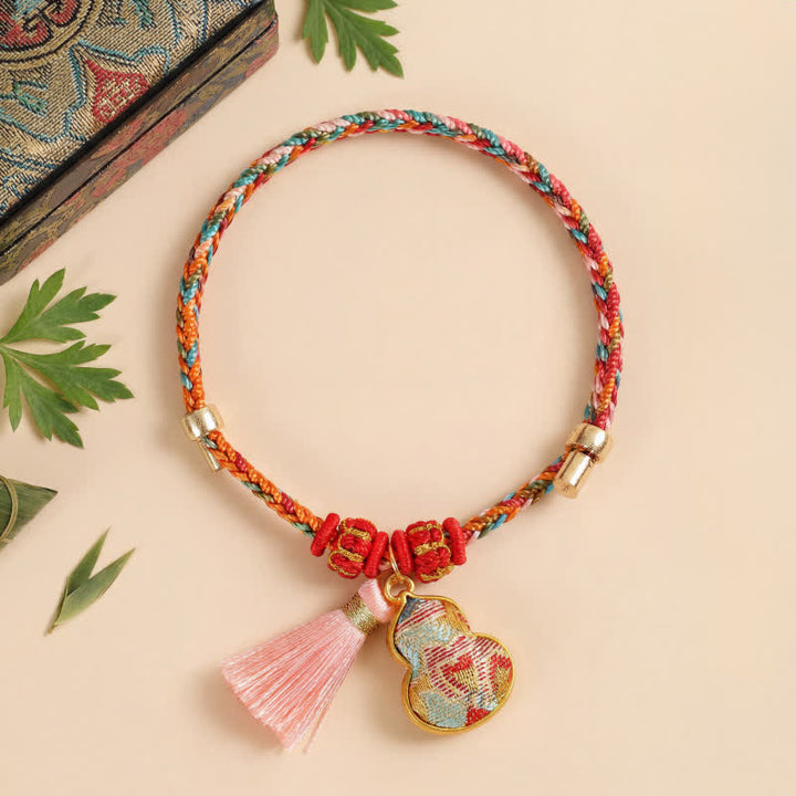 Buddha Stones Handwoven Five Color Apple Money Bag Gourd Chinese Lock Charm Protection Bracelet - Gourd(Same Color Tone – Pattern Varies) - image 33