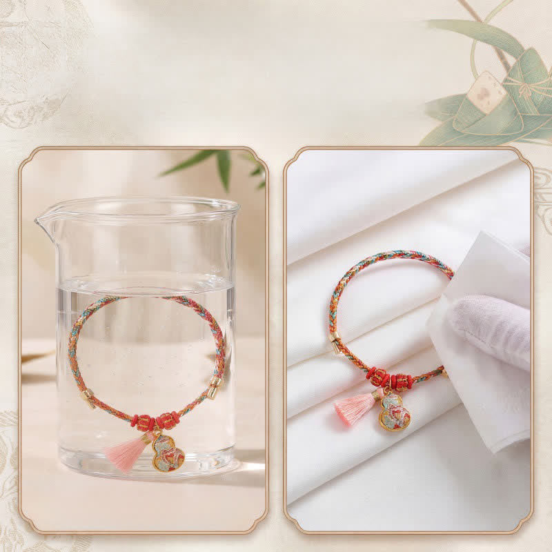 Buddha Stones Handwoven Five Color Apple Money Bag Gourd Chinese Lock Charm Protection Bracelet - image 50