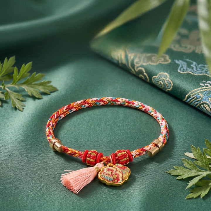 Buddha Stones Handwoven Five Color Apple Money Bag Gourd Chinese Lock Charm Protection Bracelet - image 42