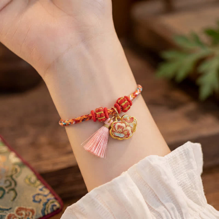 Buddha Stones Handwoven Five Color Apple Money Bag Gourd Chinese Lock Charm Protection Bracelet - image 55