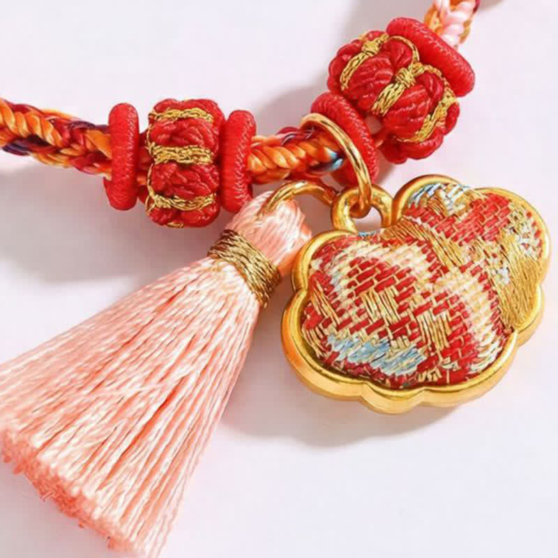 Buddha Stones Handwoven Five Color Apple Money Bag Gourd Chinese Lock Charm Protection Bracelet - image 54