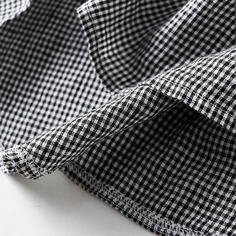 Buddha Stones Summer Casual Vintage Button-Up Plaid Women's Short Sleeve Dresses - image 13